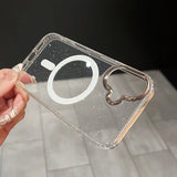 Luxury Glitter Magsafe Wireless Charge Case for iPhone 16 15 14 13 12 11 Pro Max Plus Magnetic Plating Clear Hard Back Cover