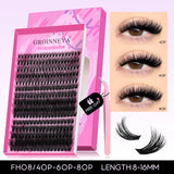 Fluffy Lash Clusters Kit Thick 60-100D Volume Eyelash Clusters Wispy Individual Lashes Cluster Eyelash Extensions DIY
