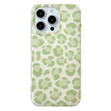 Cute Pink Leopard Print Phone Case for IPhone 16 15 14 Pro Max 13 16Pro 15Pro 14Pro Green Leopard Stylish Lovely Soft Cover Case