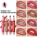 Nude Brown Matte Lipstick Marker Pen Solid Lip Gloss Waterproof Long Lasting Lipstick Pencil Lip Liner Pen Lips Makeup Cosmetics