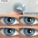 Prescription Contact Lenses Myopia Lenses with Diopters Green Pupils Color Contact Lenses for Eyes Blue Lens 1 Pair/2pcs