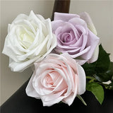 5Pcs High-end Moisturizing Latex Artificial Flowers Rose Real Touch Roses Bridal Bouquet Wedding Decor Home Party Table Floral