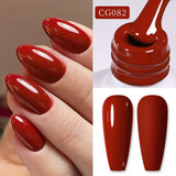 Red Series Gel Nail Polish 10ml Winter Dark Red Glitter Nail Art Varnish Semi Permanent Soak Off UV LED Gel
