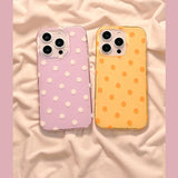 Ins Korean Cute Polka Dot Phone Case for IPhone 16 15 14 13 Pro Max 16Pro Stylish Aesthetic Shockproof Lovely Soft Back Cover