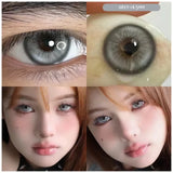 (2pcs)1Pair Myopia Color Contact Lenses for Eyes Fashion Prescription Lenses Beauty Pupils Blue Green Brown Grey Lenses
