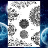 Women Girl Big Arm Owl Fake Tattoo Temporary Henna India Tatoo Stickers Custom Mandala Flower Black Turtle Tattoos Lace