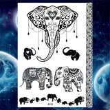 Women Girl Big Arm Owl Fake Tattoo Temporary Henna India Tatoo Stickers Custom Mandala Flower Black Turtle Tattoos Lace