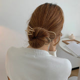 Simple Imitation Pearl Hair Sticks Elegant U-Shape Metal Hairpins For Women Girls Fashion Bun Styling Tools Hair Accessories