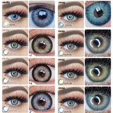 Natural Contact Colored Lenses For Eyes Mocha Green 1Pair Multicolor Lens Soft Yearly Pupils Beauty