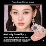 Flower Knows All series Swan Ballet Velvet Embossed Blush Matte Makeup Pressed Blusher Powder Pallet Women Gift Set