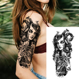 God Cross Lion Temporary Tattoos For Men Women Realistic Compass Lion Fake Tatoos Forearm Jesus Christ Thigh Tattoo Sticker