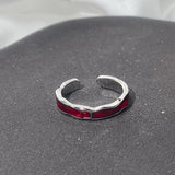 Irregular Gemstone Ring Aesthetic Girl Hollow Red Stone Ring Women's Liquid Hollow Ring Vintage Jewelry Accessories