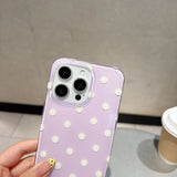 Ins Korean Cute Polka Dot Phone Case for IPhone 16 15 14 13 Pro Max 16Pro Stylish Aesthetic Shockproof Lovely Soft Back Cover