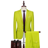 Spring Autumn Fashion New Men's Business Casual Solid Color Suits / Male One Two Button Blazers Jacker Coat Trousers Pants