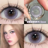 2PCS New Green Prescription Contact Lenses Fashion Pupils Cosmetics Eye Color Lenses Myopia Colored Contact Lenses Blue
