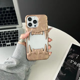 Cool 3D Canine Tooth Hollow Dissipate Heat Phone Case For iPhone 16 15 14 13 12 11 Pro Max White Shockproof Soft Silicone Cover