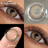 EYESHARE 1pair Natural Color Contact Lenses for Eyes Fashion Blue Lenses Gray Pupils Brown Lenses Yearly Cosmetic Green Contacts