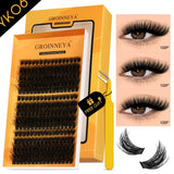 Fluffy Lash Clusters Kit Thick 60-100D Volume Eyelash Clusters Wispy Individual Lashes Cluster Eyelash Extensions DIY