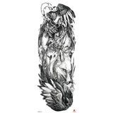 Full-arm Tattoo Stickers With The Crown Of The Virgin Of Jesus And Lion Waterproof Tattoo Stickers