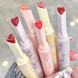 Water-light Lip Glaze Mirror Glitter Lip Tint Long Lasting Moisturising Love Heart Shape Solid Lipstick Pen Lips Makeup Cosmetic