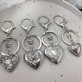Photo Frame Heart Locket Keychains y2k Handmade Heart-Shaped Small Box Fairy tale Keyring Gift for her
