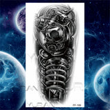 Large Lion Temporary Tattoos For Women Men Tiger Wolf Vampire Forest Flower Crown Compass Fake Tattoo Sticker Arm Body Tatoos