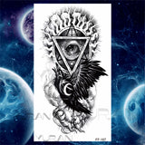 Large Lion Temporary Tattoos For Women Men Tiger Wolf Vampire Forest Flower Crown Compass Fake Tattoo Sticker Arm Body Tatoos