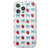 Cute Bowknot Lovely Strawberry Phone Case for IPhone 16 15 14 13 Pro Max Iphone 16Pro 15pro Glitter Shockproof Style Case Cover
