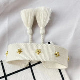 Hand Woven Bracelets Adjustable Studded Stars Bracelet Fashion Jewelry Gifts