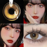 Beautiful Contact Lenses for Eyes Beauty Natural Brown Eye Lenses Myopia Prescription Lenses Yearly Use 14.2mm 1 Pair