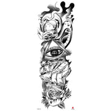Full-arm Tattoo Stickers With The Crown Of The Virgin Of Jesus And Lion Waterproof Tattoo Stickers