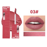 Matte Liquid Lipstick 6 Colors Long Lasting Lip Ink Lip Tint Non-stick Cup Nude Lip Gloss Waterproof Cosmetics Make Up