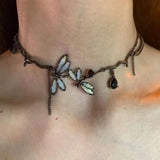 Maillard Style Brown Faux Leather Rivet Pendant Necklace for Women Fashion Y2K Gothic Multilayer Retro Delicate Choker Jewelry
