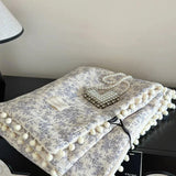 Blanket Light Luxury Ins Crepe Cotton Multi-functional Small Blanket Office Nap Blanket Shawl Cover Blanket