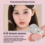 Flower Knows All series Swan Ballet Velvet Embossed Blush Matte Makeup Pressed Blusher Powder Pallet Women Gift Set