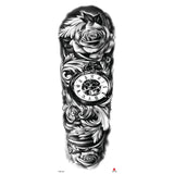Full-arm Tattoo Stickers With The Crown Of The Virgin Of Jesus And Lion Waterproof Tattoo Stickers