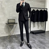 Full Suit for Men Trends Costumes Blazer High Quality 2 Piece Outfit Set Man Slim Fit Elegant Ceremony Pants Gentleman