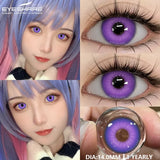 Eyeshare 1Pair Purple Lenses For Eyes Color Contact Pink Anime Colored Lens Y2K Natural Eye Yearly