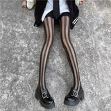 Striped Thigh High Stockings Pantyhoses Lingerie Hosiery Ultra-thin Nylon Tights Pantyhose Women Black Tights Body Stockings New