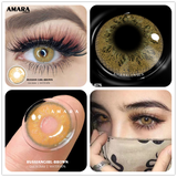 Natural Contact Colored Lenses For Eyes Mocha Green 1Pair Multicolor Lens Soft Yearly Pupils Beauty