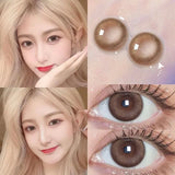 2Pcs Red Color contact lenses with grade 14.5MM 1 year use contacts for women students cosplay cosmetics contact lenses
