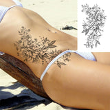Realistic Fake Peony Temporary Tattoos For Women Girl Black Rose Elephant Flower Tattoo Sticker Tiger Anemone Tatoos Half Sleeve