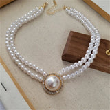 Luxury Vintage Three-layer Pearl Collar Choker, New In Trend Jewelry Fashion Woman's Choker Necklace on the Neck Party Gift