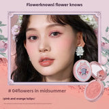 Flower Knows All series Swan Ballet Velvet Embossed Blush Matte Makeup Pressed Blusher Powder Pallet Women Gift Set