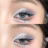 4-Color Starry Sky Blue Eyeshadow Palette Blue Eyeshadow Palette Shimmer Glitter Matte Eye Shadow Shades Neon Pigments