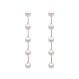 New Trend Simulation Pearl Long Earrings Women's Flower Rhinestone Wedding Pendant Earrings Fashion Korean Jewelry Earrings