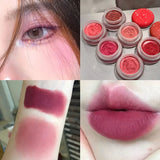 Matte Lip Mud Blush Multipurpose Makeup Waterproof Clay Lipstick Longlasting Non-stick Cup Red Lip Tint Pigment Mousse Cosmetics