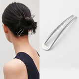 Simple Imitation Pearl Hair Sticks Elegant U-Shape Metal Hairpins For Women Girls Fashion Bun Styling Tools Hair Accessories