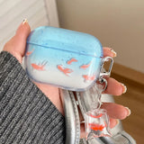 Cute and ornamental koi gradient earphone case for airpods 2 3 4 TPU soft protective cover for airpods pro 2 2nd charge box case
