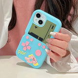 Funny Piggy Game Pattern TPU Phone Case For iPhone 16 15 14 13 12 Pro Max 14 Plus Soft Silicone Back Cover